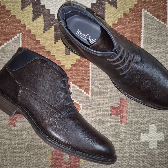 ?New! Josef Seibel Earl 04 Men\'s 9.5 US 43 EU Chukka Leather Boots Brown/Navy